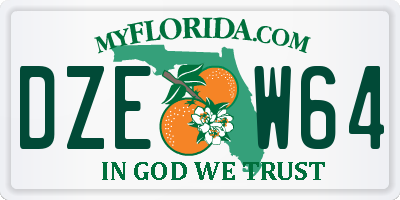 FL license plate DZEW64