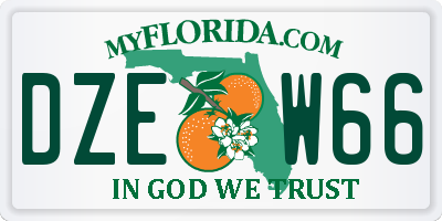 FL license plate DZEW66