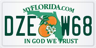FL license plate DZEW68