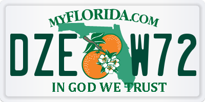 FL license plate DZEW72