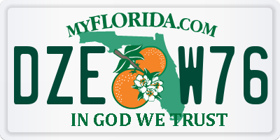 FL license plate DZEW76