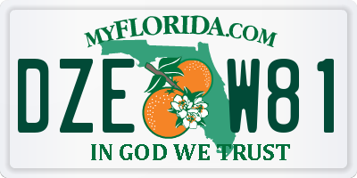 FL license plate DZEW81