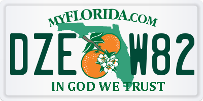 FL license plate DZEW82