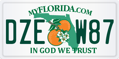 FL license plate DZEW87