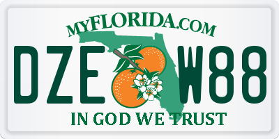 FL license plate DZEW88