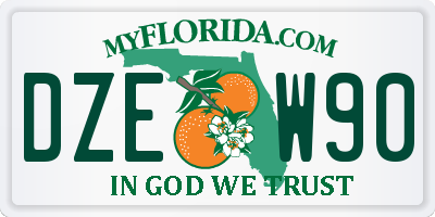 FL license plate DZEW90