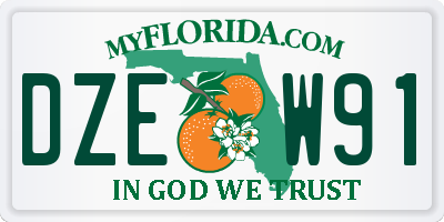 FL license plate DZEW91