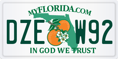 FL license plate DZEW92