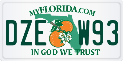FL license plate DZEW93