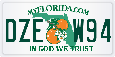 FL license plate DZEW94