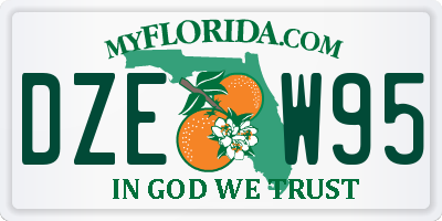 FL license plate DZEW95