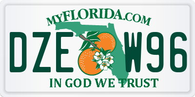 FL license plate DZEW96