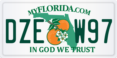 FL license plate DZEW97
