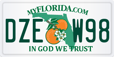 FL license plate DZEW98