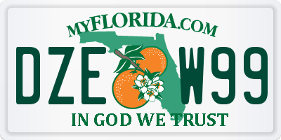 FL license plate DZEW99