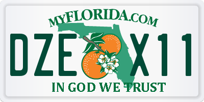 FL license plate DZEX11