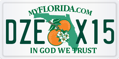 FL license plate DZEX15