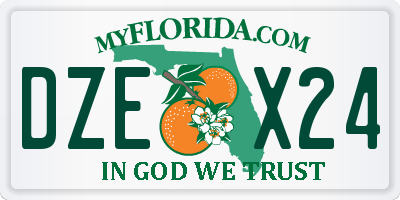 FL license plate DZEX24