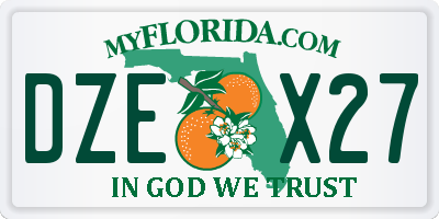 FL license plate DZEX27