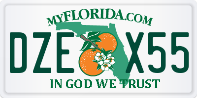 FL license plate DZEX55