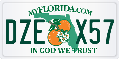 FL license plate DZEX57