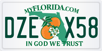 FL license plate DZEX58