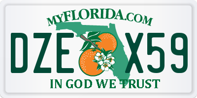 FL license plate DZEX59