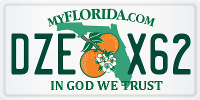 FL license plate DZEX62