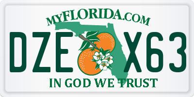 FL license plate DZEX63