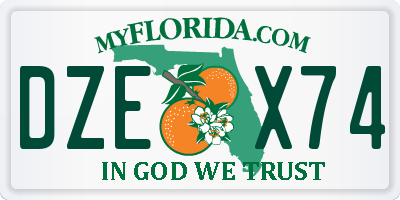 FL license plate DZEX74