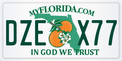 FL license plate DZEX77