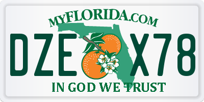 FL license plate DZEX78