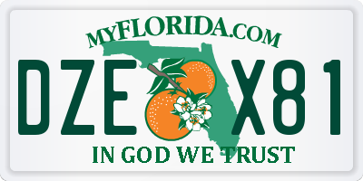 FL license plate DZEX81