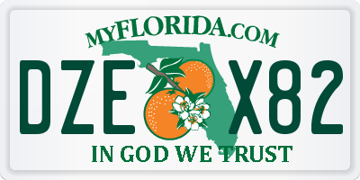 FL license plate DZEX82