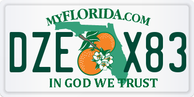 FL license plate DZEX83