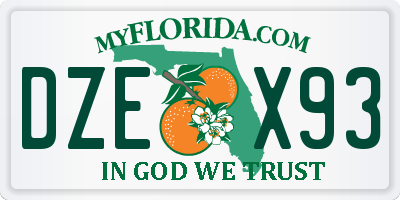 FL license plate DZEX93
