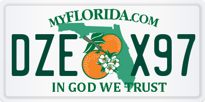 FL license plate DZEX97