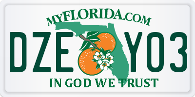 FL license plate DZEY03