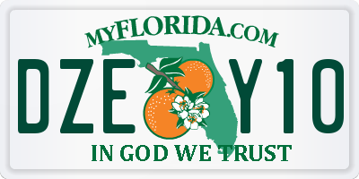 FL license plate DZEY10