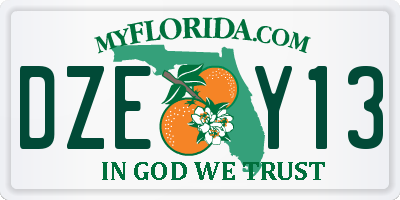 FL license plate DZEY13