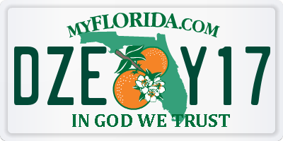 FL license plate DZEY17