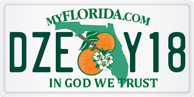 FL license plate DZEY18