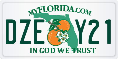 FL license plate DZEY21