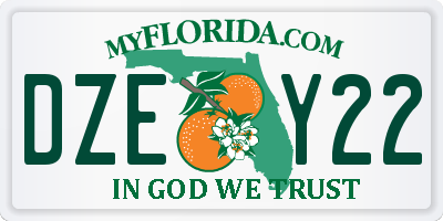FL license plate DZEY22