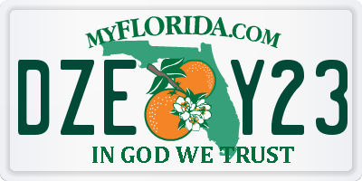 FL license plate DZEY23