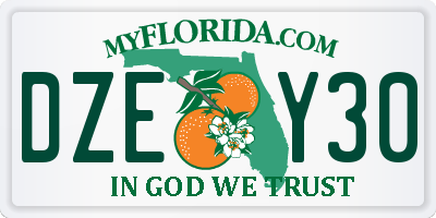FL license plate DZEY30