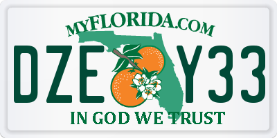 FL license plate DZEY33