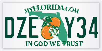 FL license plate DZEY34