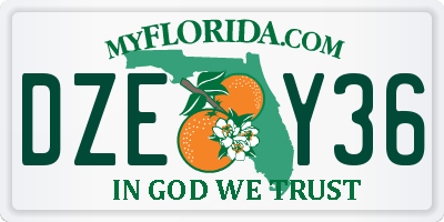 FL license plate DZEY36