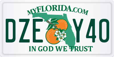 FL license plate DZEY40